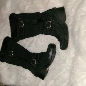 St. Johns Bay S. 6 M Black Suede Wedge Boots